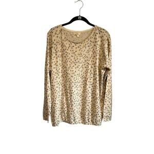 Fat Face Floating Dandelion Knit Floral Top Sweater 100% Cotton Size 12